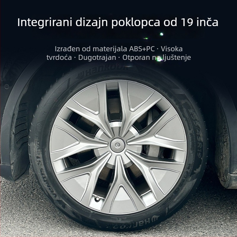 Poklopac kotača Tesla Model Y (2019-2024), zvjezdani dizajn, potpuno pokriće, otporan na ogrebotine, ABS+PC