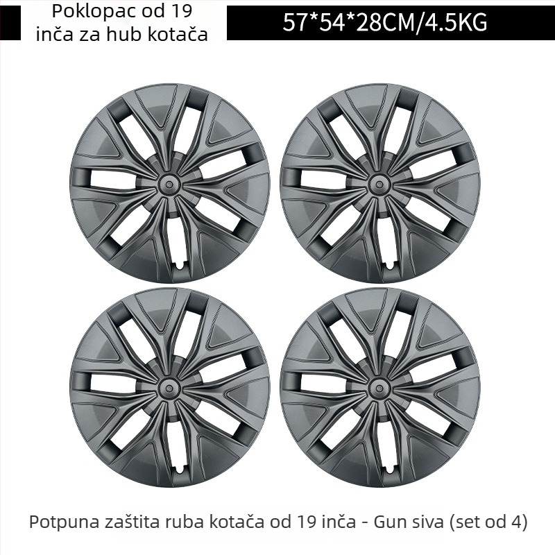 Poklopac kotača Tesla Model Y (2019-2024), zvjezdani dizajn, potpuno pokriće, otporan na ogrebotine, ABS+PC