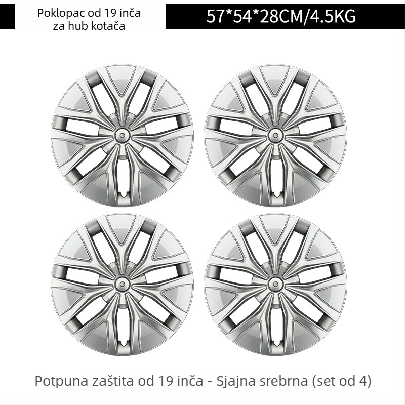 Poklopac kotača Tesla Model Y (2019-2024), zvjezdani dizajn, potpuno pokriće, otporan na ogrebotine, ABS+PC