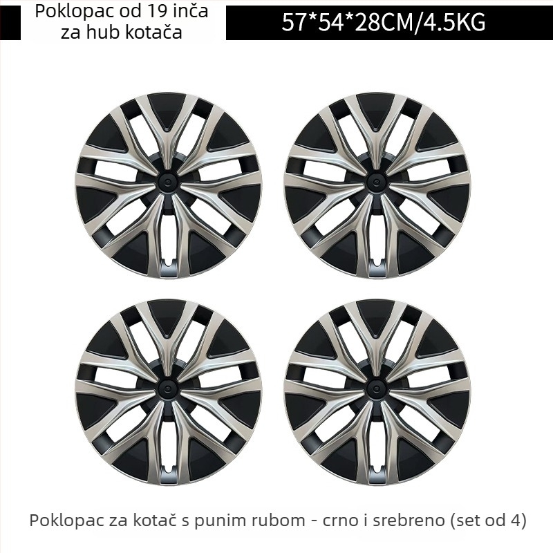 Poklopac kotača Tesla Model Y (2019-2024), zvjezdani dizajn, potpuno pokriće, otporan na ogrebotine, ABS+PC