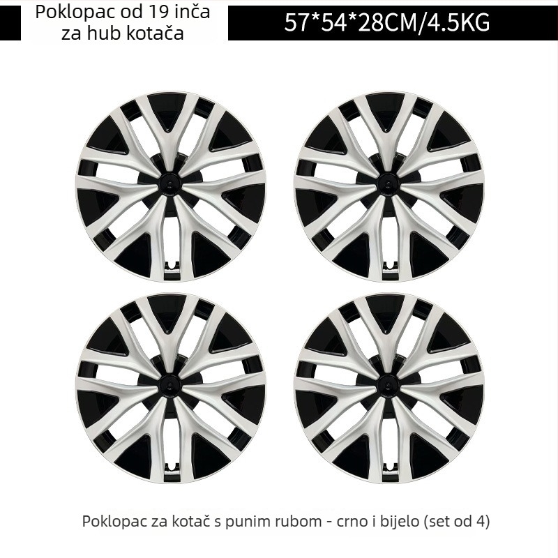 Poklopac kotača Tesla Model Y (2019-2024), zvjezdani dizajn, potpuno pokriće, otporan na ogrebotine, ABS+PC