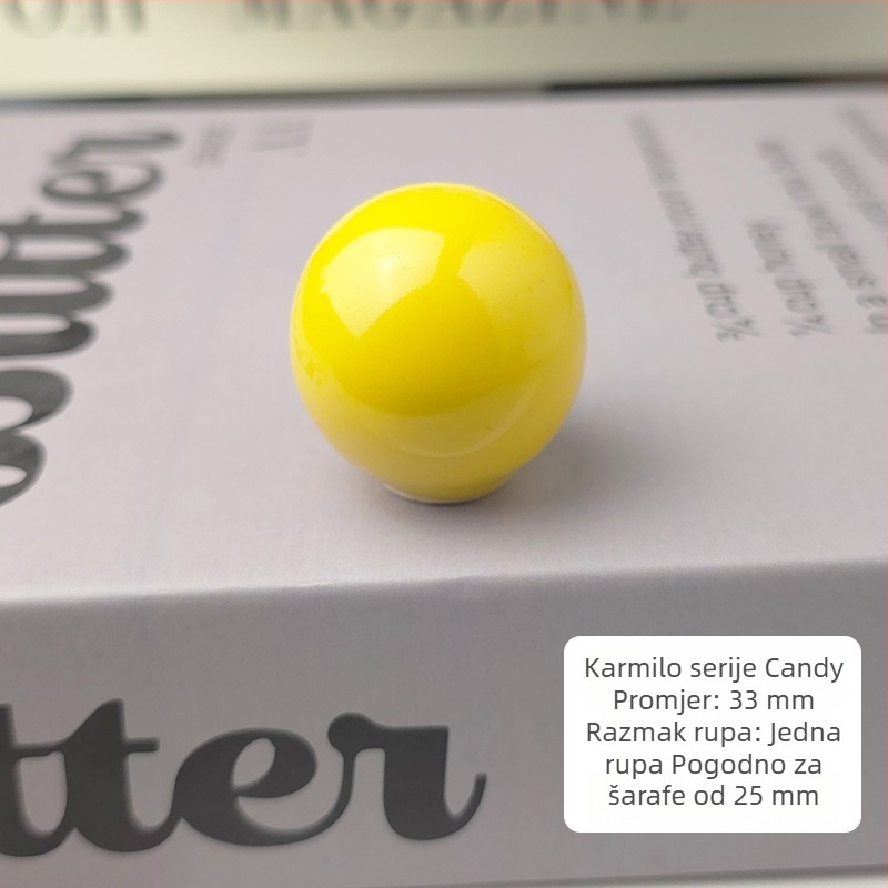 Drška za ormar od keramike - s jednim otvorom, candy boja, sjajan završetak, mogućnost prilagođavanja