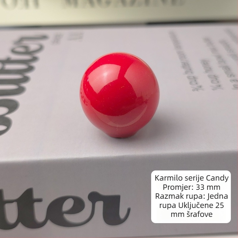 Drška za ormar od keramike - s jednim otvorom, candy boja, sjajan završetak, mogućnost prilagođavanja