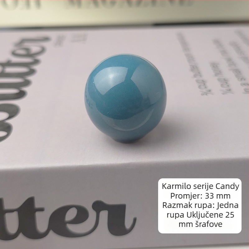 Drška za ormar od keramike - s jednim otvorom, candy boja, sjajan završetak, mogućnost prilagođavanja