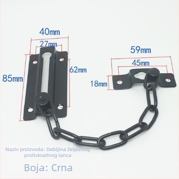 Veriga za vrata protiv krađe s dvopunktnim zaključavanjem | Materijal: Željezo | Marka: Houdi | Završna obrada: elektroplatni bijeli nikl