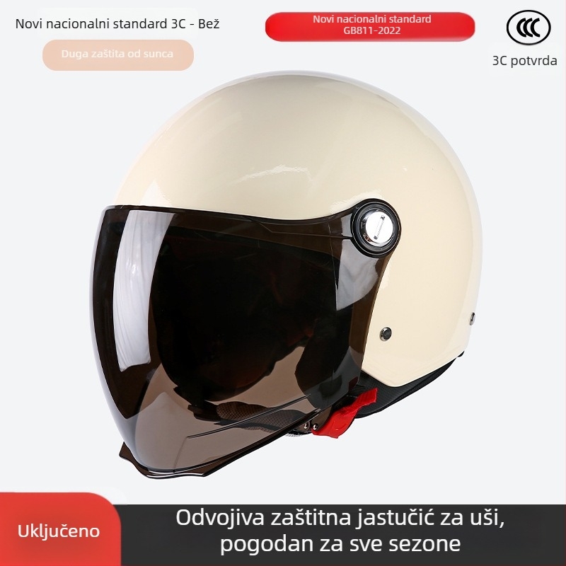 ABS kaciga 3/4, unisex, 3C certifikat, za sve sezone