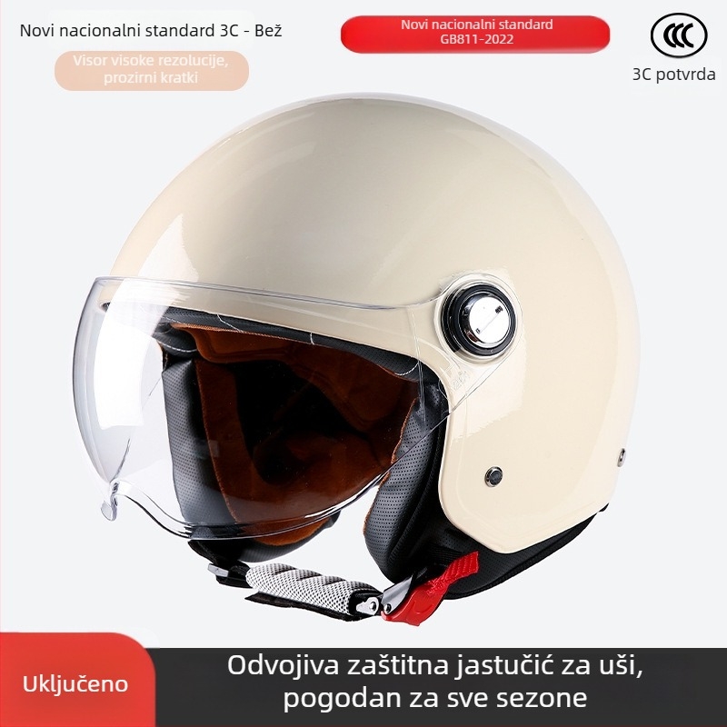 ABS kaciga 3/4, unisex, 3C certifikat, za sve sezone