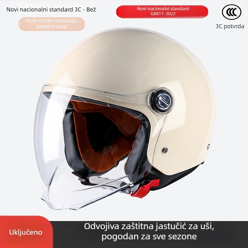 ABS kaciga 3/4, unisex, 3C certifikat, za sve sezone