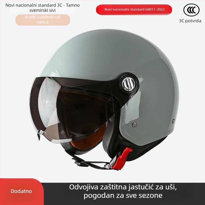 ABS kaciga 3/4, unisex, 3C certifikat, za sve sezone