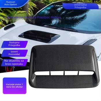 Hua Xuan Auto Parts ABS – Lažni otvor zraka na poklopac motora, dekorativna naljepnica za otvor za ventilaciju, samoljepljiva, prilagodljiva
