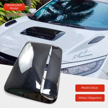 Hua Xuan Auto Parts ABS – Lažni otvor zraka na poklopac motora, dekorativna naljepnica za otvor za ventilaciju, samoljepljiva, prilagodljiva