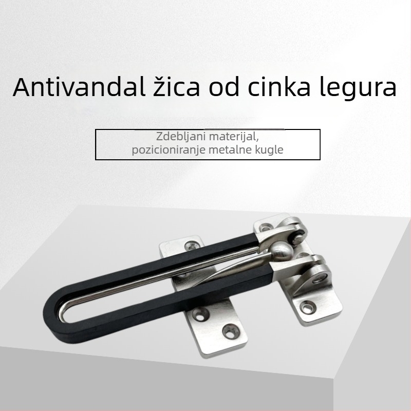 Protivkrađa brava za vrata od cinkove legure, moderan minimalistički stil, završna obrada žičanim crtanjem i elektropoliranjem