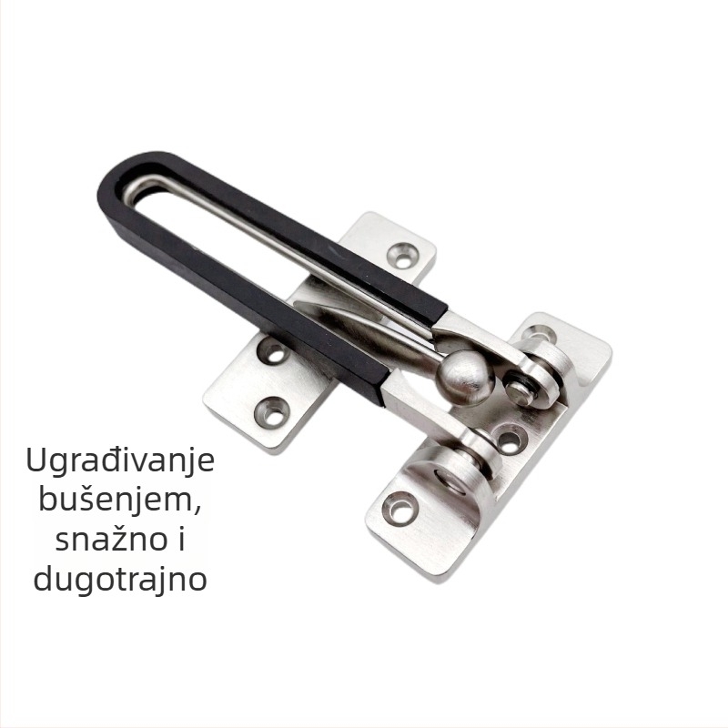 Protivkrađa brava za vrata od cinkove legure, moderan minimalistički stil, završna obrada žičanim crtanjem i elektropoliranjem