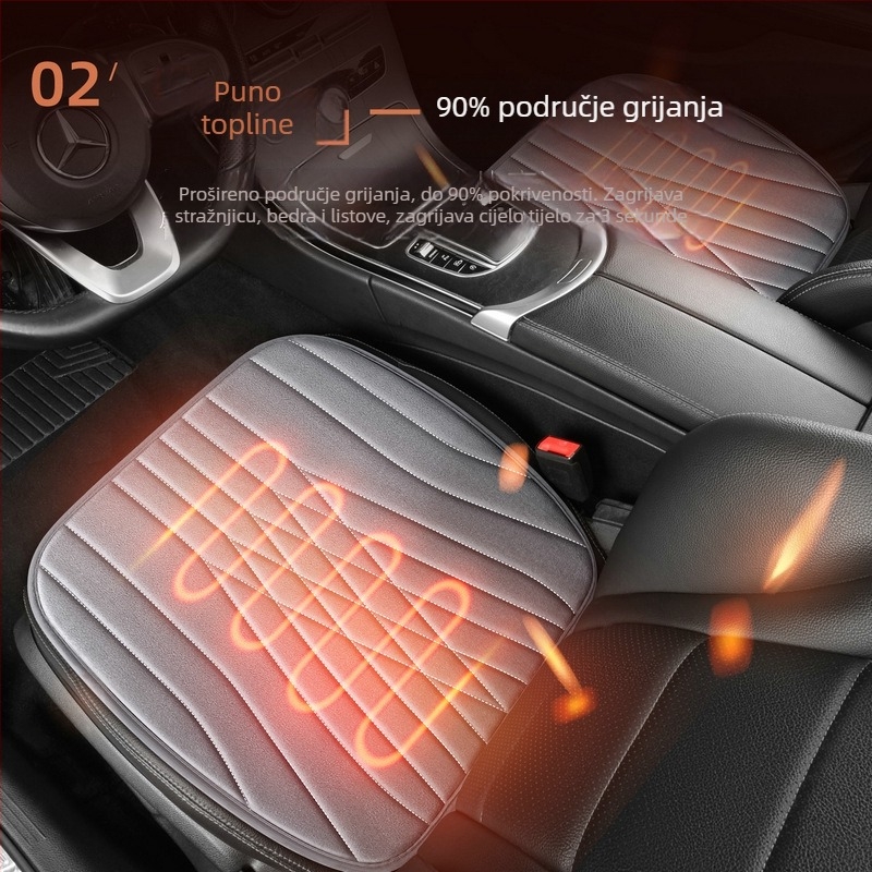Automobilska USB grijana jastučnica za sjedalo s plišanim površinom, zimska upotreba, punilo od sintetičkih vlakana, univerzalna kompatibilnost