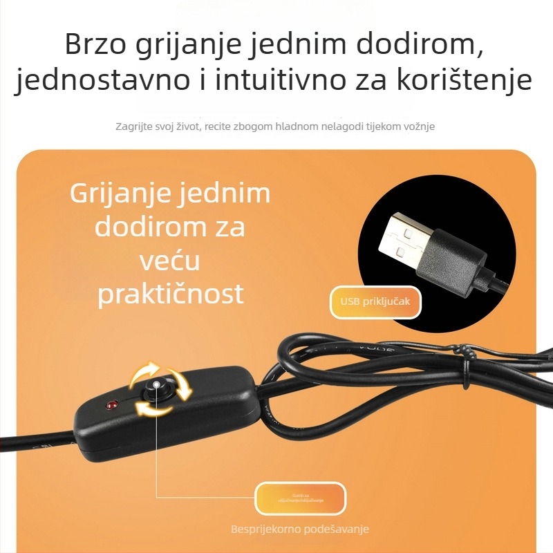 Automobilska USB grijana jastučnica za sjedalo s plišanim površinom, zimska upotreba, punilo od sintetičkih vlakana, univerzalna kompatibilnost