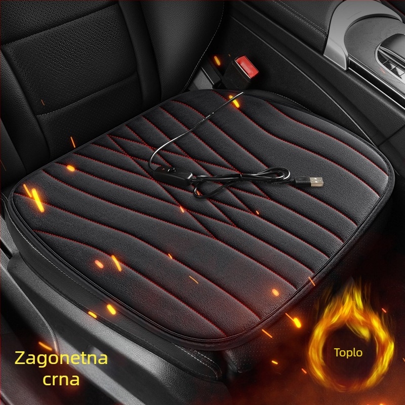 Automobilska USB grijana jastučnica za sjedalo s plišanim površinom, zimska upotreba, punilo od sintetičkih vlakana, univerzalna kompatibilnost