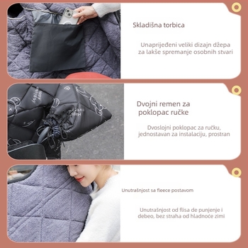 Pokrov za vjetrobran električnog vozila, zimska debela, vodootporna od Oxford tkanine, unisex, za motocikle/električna vozila/baterijsko vozilo