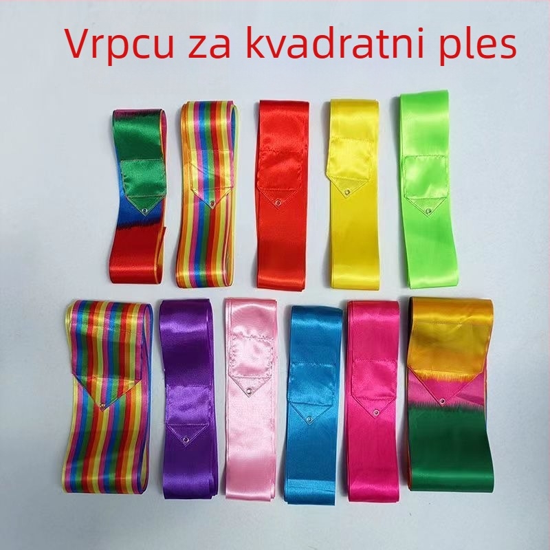 Gimnastička vrpca s teleskopskom šipkom od nehrđajućeg čelika, satenska vrpca, željezni podizni prsten, za vanjsku upotrebu, model 01, podrijetlo Zhejiang