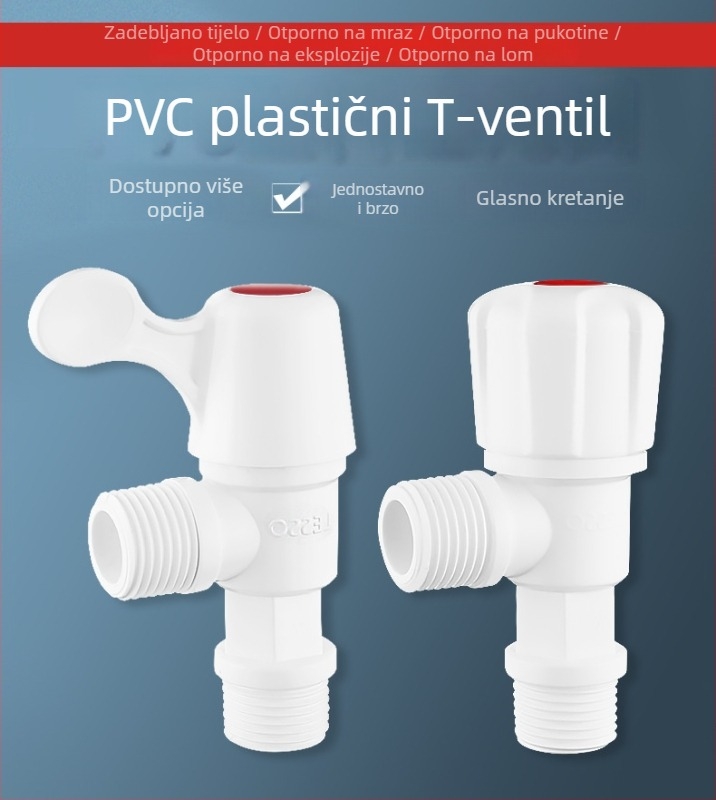 Liansu plastični brzo otvarajući kutni ventil za vodu, model WP01201, vijčasta ugradnja, materijal: plastika, radni tlak: voda