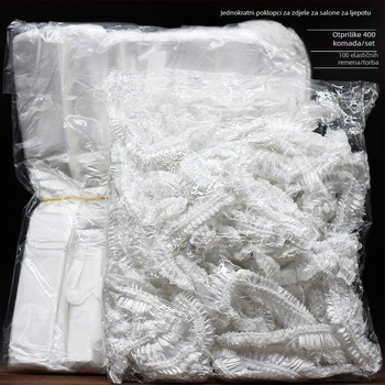 Torbe za pokrivanje umivaona u kozmetičkom salonu, elastične, jednokratne, debeli PE, 400 komada u pakiranju, brend caffiny