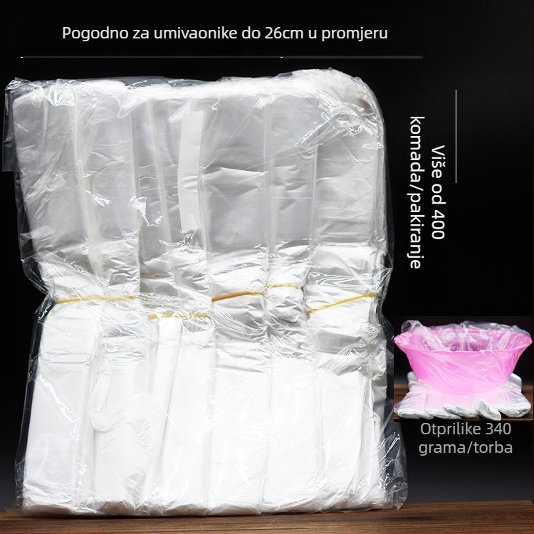 Torbe za pokrivanje umivaona u kozmetičkom salonu, elastične, jednokratne, debeli PE, 400 komada u pakiranju, brend caffiny