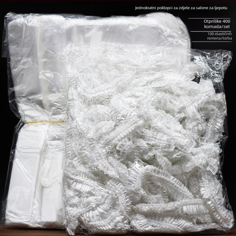 Torbe za pokrivanje umivaona u kozmetičkom salonu, elastične, jednokratne, debeli PE, 400 komada u pakiranju, brend caffiny