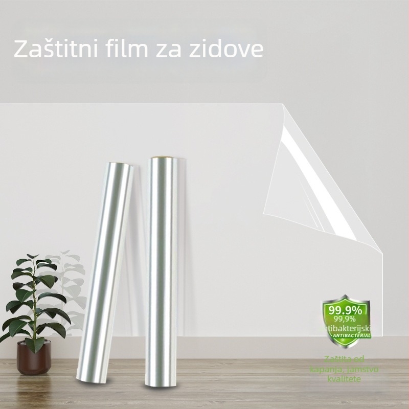 Prozirni zaštitni film za zid, samoljepljiv, vodootporan, otporan na mrlje, ne oštećuje zid, pogodan za dnevni boravak
