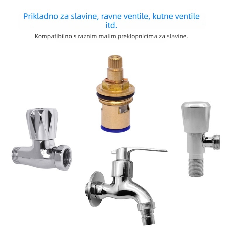 Kutni ventil za perilicu s bakrenim tijelo i keramičkim jezgrom, LC040 model, nominalni promjer 21 mm, 90° okret, za pitku vodu, maksimalna temperatura 100°C