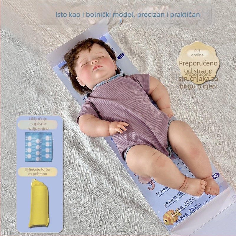 Zidna naljepnica za mjerenje visine – PVC vodootporna, crtani životinjski motiv, 1 komad