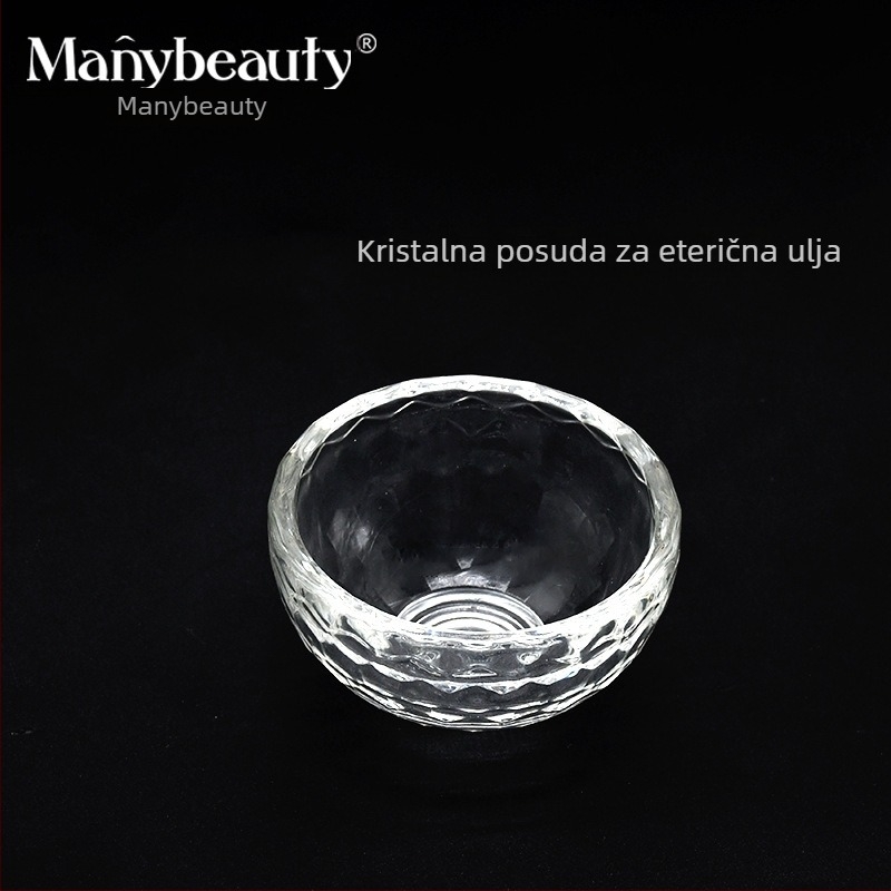 Staklena posuda za esencijalna ulja i maske za lice, prozirna s kristalnim ukrasima, spa alati za salone ljepote