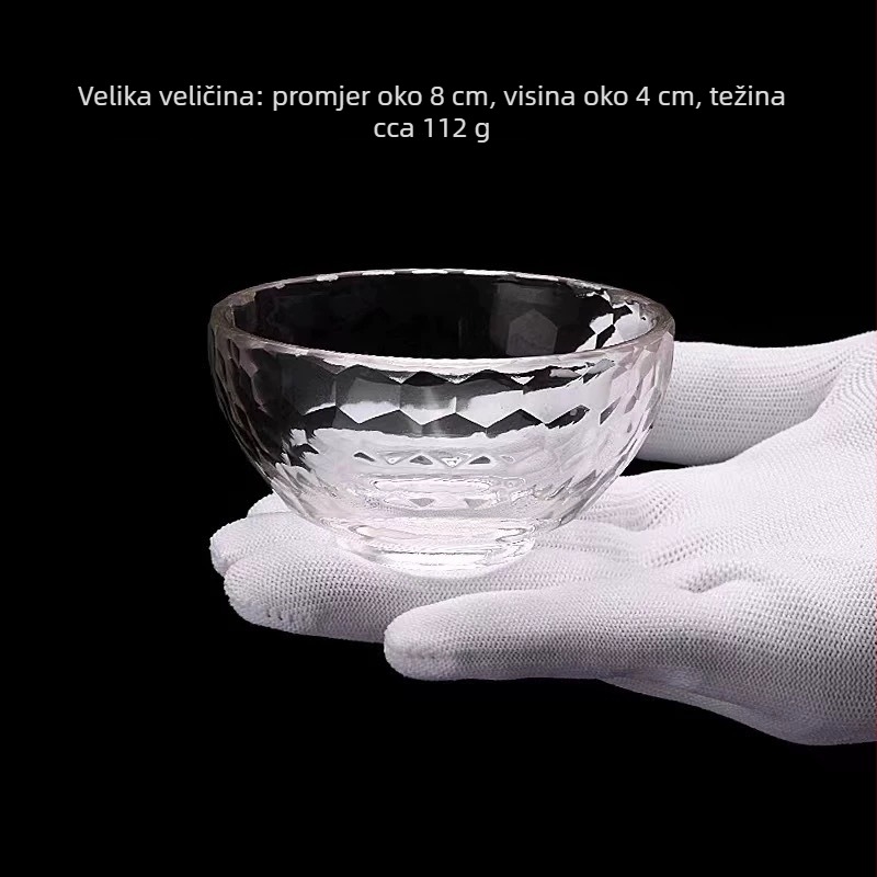 Staklena posuda za esencijalna ulja i maske za lice, prozirna s kristalnim ukrasima, spa alati za salone ljepote