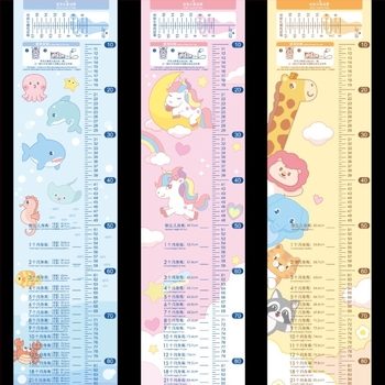 Zidna naljepnica – visinska ljestvica, PVC materijal, sladak životinjski dizajn, 1 kom