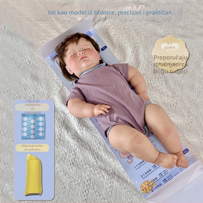 Zidna naljepnica – visinska ljestvica, PVC materijal, sladak životinjski dizajn, 1 kom