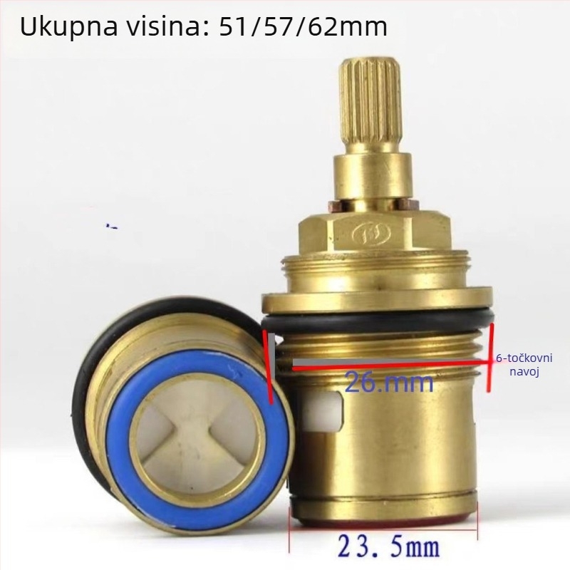 Keramičko visokotemperaturno jezgro ventila za slavinu, 6-stupanjsko brzo otvaranje, veliki protok — Model RJ2656; Kut otvaranja: 90°; Stil: American; Certifikacija: Nijedna; Materijal: Drugo