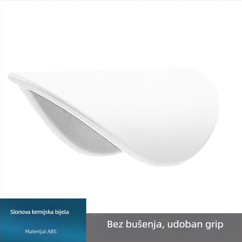 Plastična ručka za staklena klizna vrata za ormariće, bez bušenja, samoljepljiva; materijal: plastika; površina: jednodimenzionalni oblik