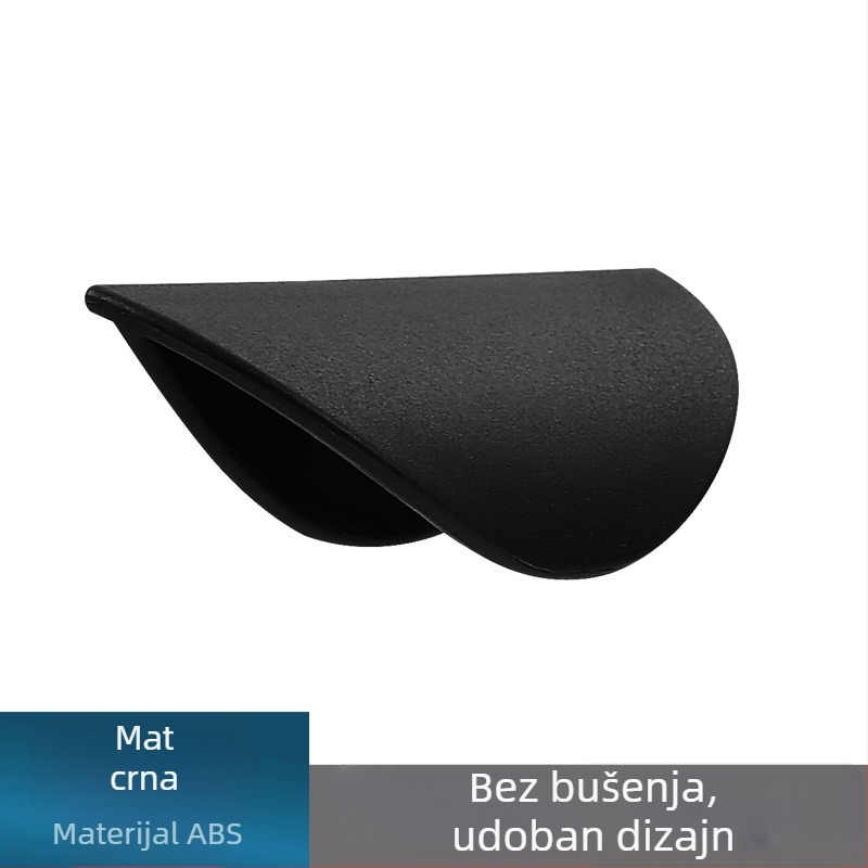 Plastična ručka za staklena klizna vrata za ormariće, bez bušenja, samoljepljiva; materijal: plastika; površina: jednodimenzionalni oblik
