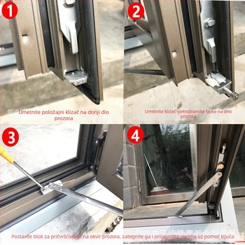 Prozor nosač od nehrđajućeg čelika — vjetro ograničivač, Desalon, moderan stil