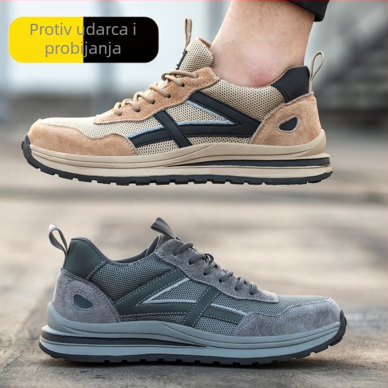 Cipele za sigurnost s čeličnom kapom, zaštita od udara i proboja, prozračan gumeni đon, niski gležanj
