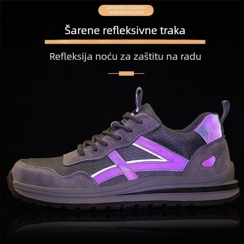 Cipele za sigurnost s čeličnom kapom, zaštita od udara i proboja, prozračan gumeni đon, niski gležanj