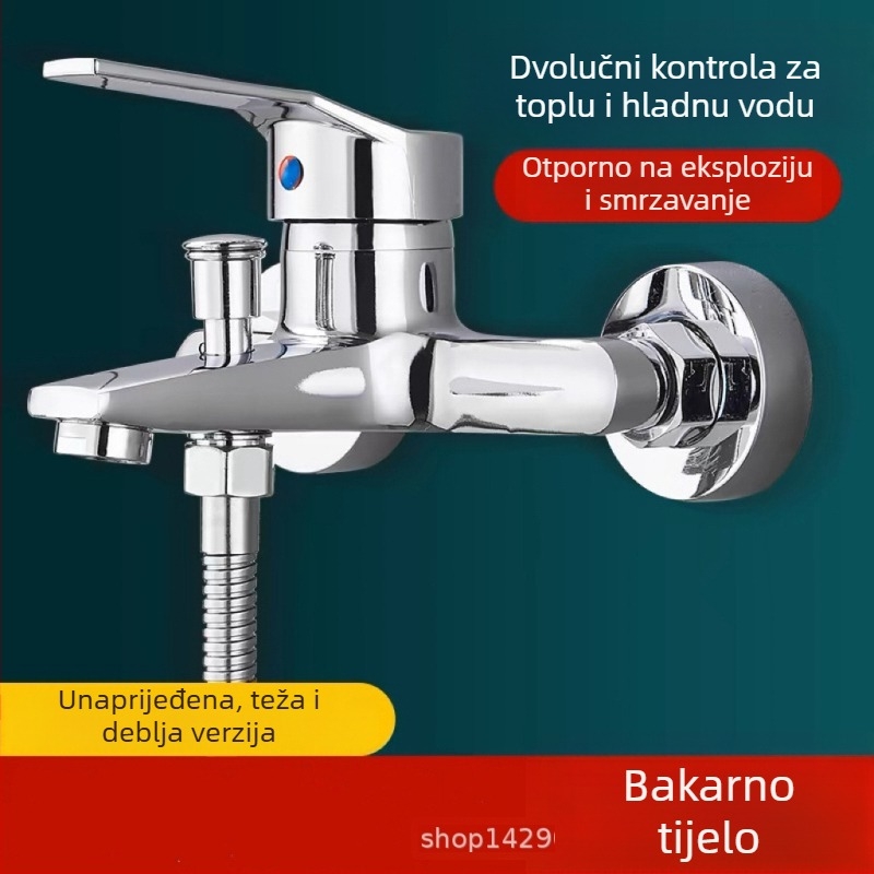 Kada slavina s bakrenim tijelom, trostruka konstrukcija, keramički jezgreni ventil, ugradbena instalacija, model PLS-T-6