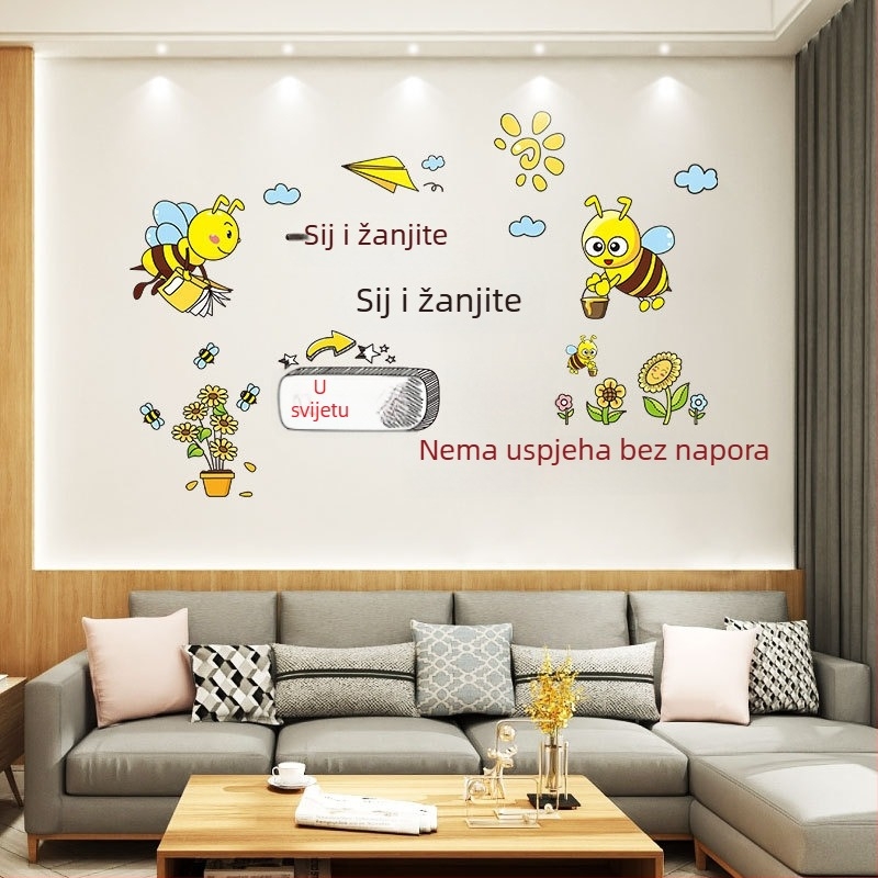 Naljepnica za zid – cartoon/anime uzorak, PVC materijal, vodootporna, ravni zidni naljepnica, za dnevni boravak i spavaću sobu