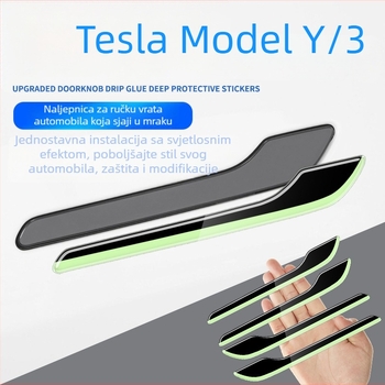 Karbonska zaštitna naljepnica za ručku vrata Tesla Model 3/Y – ljepilo, ugradnja ljepilom, Xiong Shen