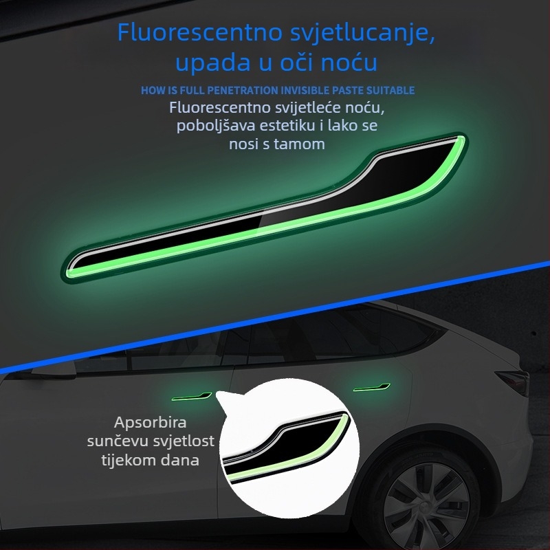 Karbonska zaštitna naljepnica za ručku vrata Tesla Model 3/Y – ljepilo, ugradnja ljepilom, Xiong Shen