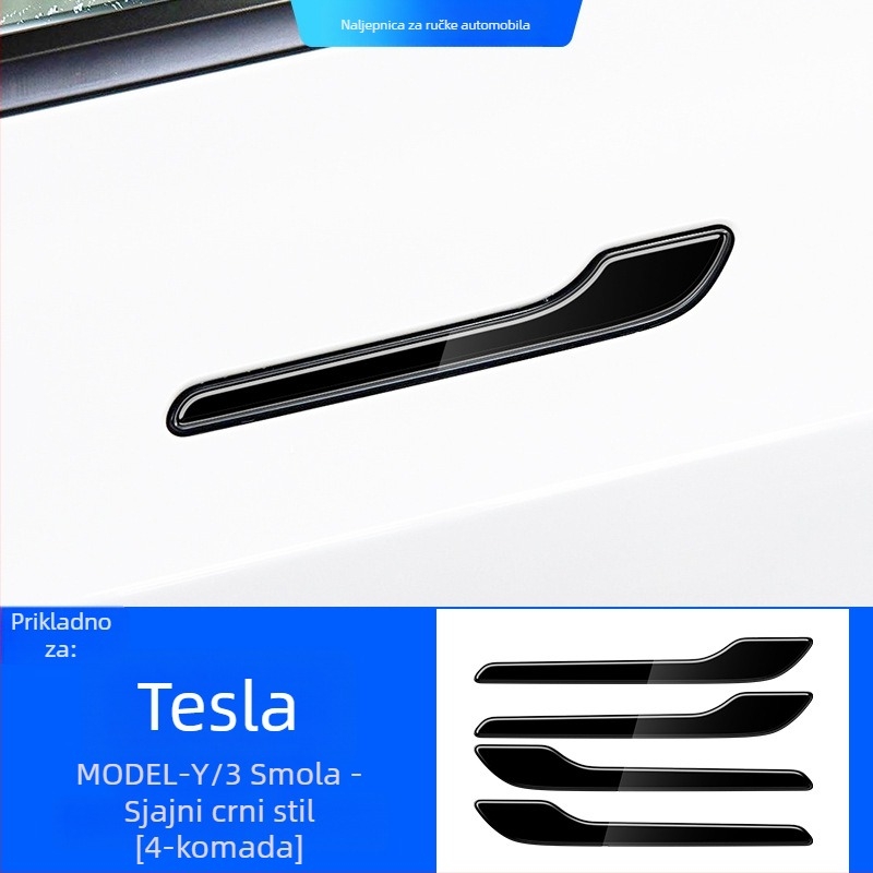 Karbonska zaštitna naljepnica za ručku vrata Tesla Model 3/Y – ljepilo, ugradnja ljepilom, Xiong Shen