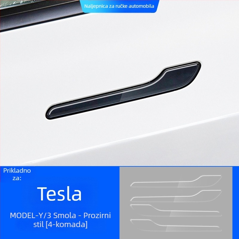 Karbonska zaštitna naljepnica za ručku vrata Tesla Model 3/Y – ljepilo, ugradnja ljepilom, Xiong Shen
