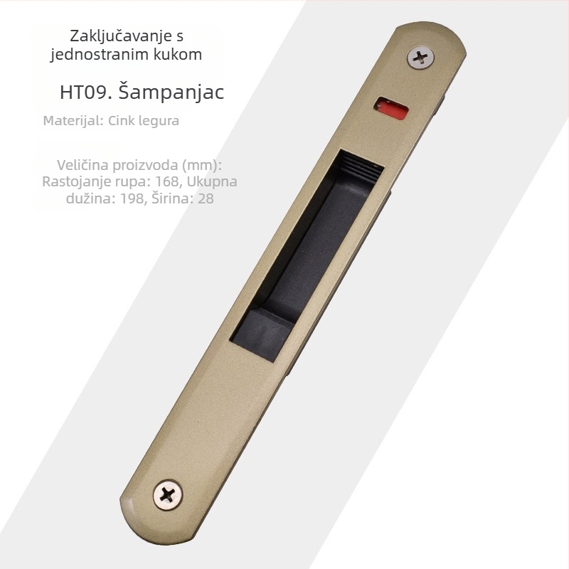 Push-pull kuka brava, jednostranični model, od nehrđajućeg čelika, Dingpu, za aluminijske klizne prozore i vrata, modern stil