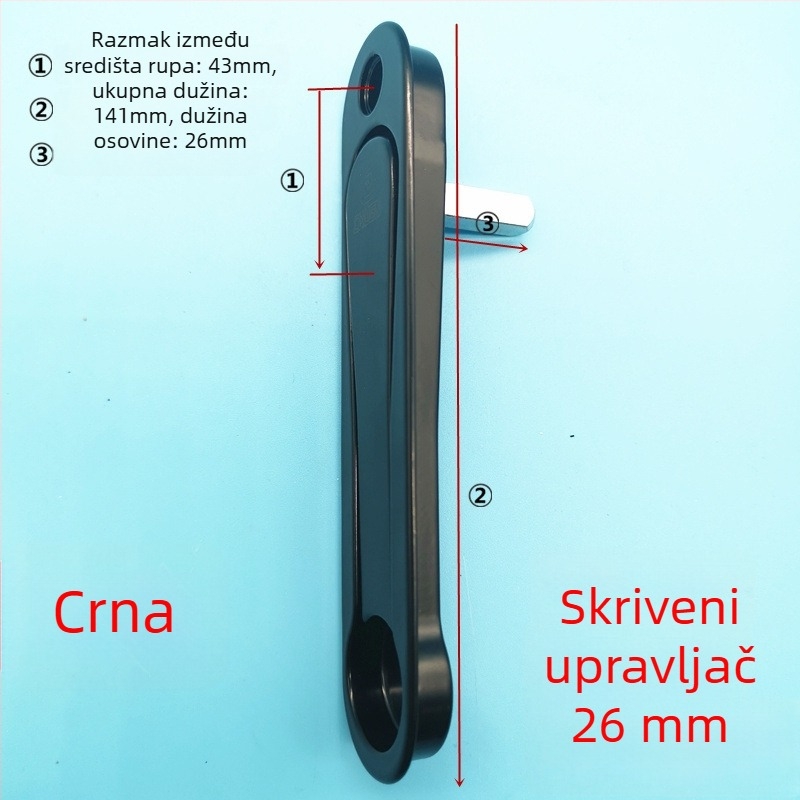 Kvaka za prozore i vrata, niskoprofilna skrivena ručica s ključnim pogonom, cinkova legura DGYCZS-1, Zero Beyond, moderni minimalistički stil