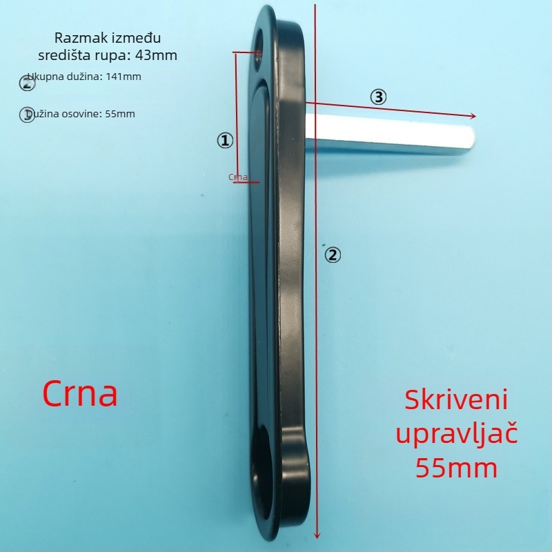 Kvaka za prozore i vrata, niskoprofilna skrivena ručica s ključnim pogonom, cinkova legura DGYCZS-1, Zero Beyond, moderni minimalistički stil