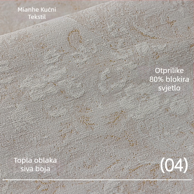 Zavjese Morris Flower – Jacquard poliester, Visoko blokiranje svjetla 71–90%, Vzor listova i trave, Francuski stil, Marka Buxiang Lise