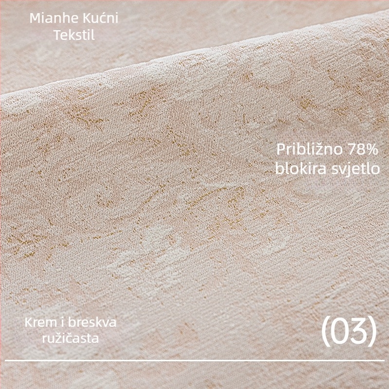 Zavjese Morris Flower – Jacquard poliester, Visoko blokiranje svjetla 71–90%, Vzor listova i trave, Francuski stil, Marka Buxiang Lise